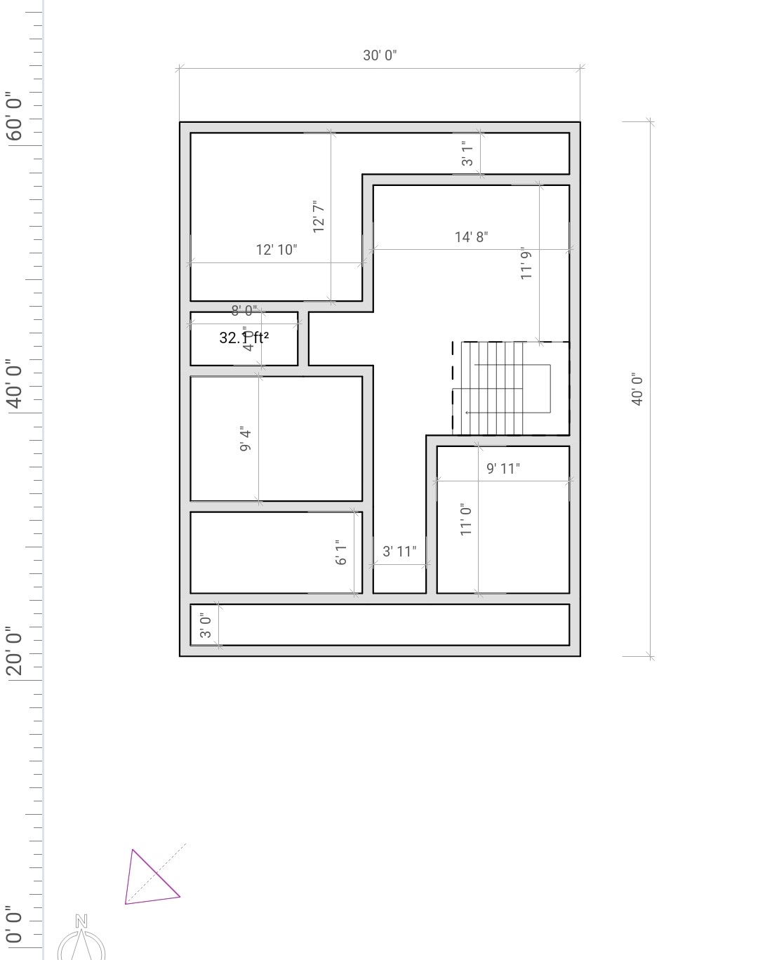 2 BHK Map Design by Saikas